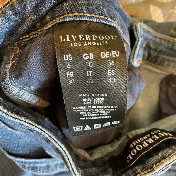 Liverpool Los Angeles US 6 skinny jeans blue low rise button fly punk - Picture 9 of 9